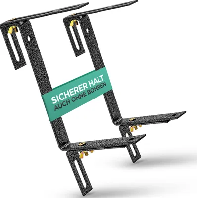 Produktbild von Blumenkastenhalterung Balkon Set Balkonkasten Halterung Geländer Halterung Blumenkasten Befestigung Blumenkastenhalter Verstellbar Balkonkästen