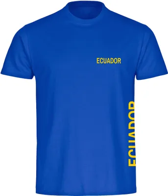 Produktbild von multifanshop Kinder T-Shirt - Ecuador - Brust & Seite, blau, Größe 176