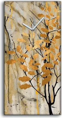 Produktbild von Leinwand Wanduhr Wandkunst Uhr 30x60 Malerei Abstrakte Kunst Verlässt Zweige - weiße Hände