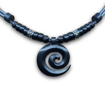 Produktbild von HANA LIMA | Surferkette Maori Koru Spirale Kette Leder Halskette Herren Damen