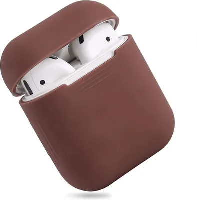 Obrázok produktu pre Jumada – Silikónový obal "Prispôsobený" pre puzdro AirPods – Obal "Prispôsobený" pre puzdro AirPods – Kryt "Prispôsobený" pre Apple – Ochranný obal – Hnedý