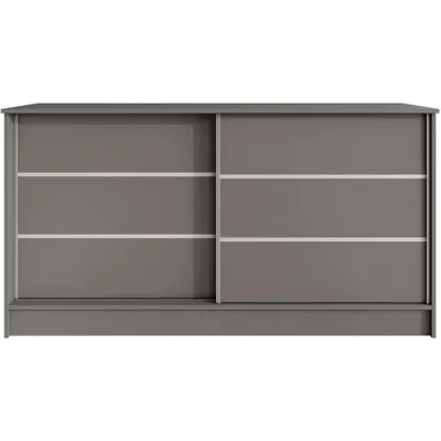 Produktbild von BEAUTYSOFA Kommode MIRELA 160 cm Graphit, Sideboard mit 2 Schiebetüren, Highboard  mit dekorativen Zierleisten, Moderne Anrichte, Viel Stauraum
