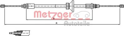 Produktbild von METZGER Handbremsseil Seilzug Feststellbremse für OPEL Vivaro A Kastenwagen (X83) Vorne 11.6801