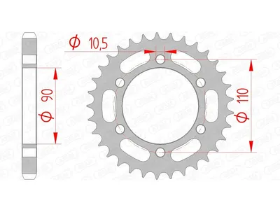 Produktbild von AFAM Kettenrad Stahl Standard - 530