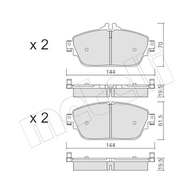 Produktbild von METELLI Bremsbeläge Satz Vorne Bremsklötze passend für MERCEDES-BENZ C-Klasse T-modell (S205) 22-1017-0