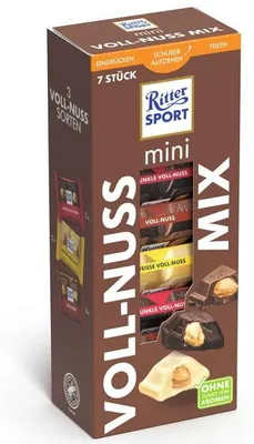 Image de Ritter Sport Mini 7 noix pleines Mélange de chocolat Paquet de 116g