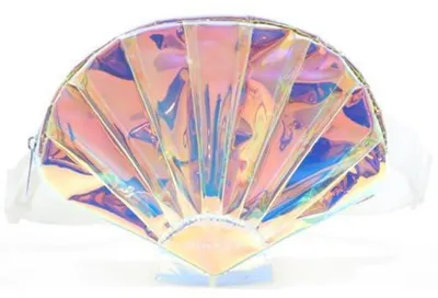 Image de Poche ventrale transparente holographique pour femmes, imperméable, réglable, idéale pour les festivals, les voyages et les vacances à la plage, disponible en plusieurs couleurs