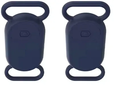 Productafbeelding van Siliconen hoesje, geschikt voor de Samsung Galaxy SmartTag 2 – siliconen – blauw – trackerhouder voor halsband – tag-hoesje – CHPN