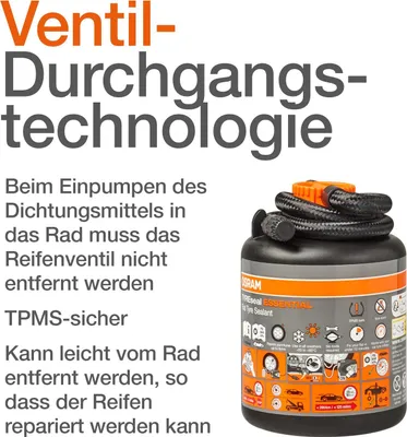 Produktbild von Osram TYREseal Essential Reifendichtmittel Auto OE-Spezifikation bis 6mm Schwarz