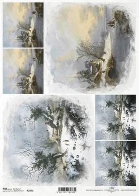 Produktbild von ITD Reispapier Decoupage Bastelpapier Serviettentechnik-R2271 Winteransichten
