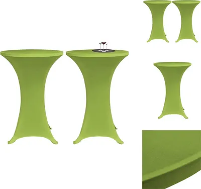 Obrázok produktu pre vidaXL Napínací poťah na stôl 2 ks 60 cm zelený - Poťahy