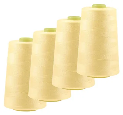 Produktbild von 4 x 4572m Overlock-Garn Overlock-Nähgarn Polyestergarn Farbe 501 bis 540, Farbe:A513 hellgelb