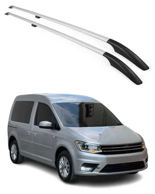 Obrázek produktu pro Podélné střešní nosiče pro VW Caddy 2015–2020 L1, hliník, šedé, Obrázek vytvořený pomocí AI