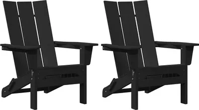 Produktbild von vidaXL Gartenstuhl 2 pcs Schwarz 80,5 x 74,5 x 92 cm Polyethylen