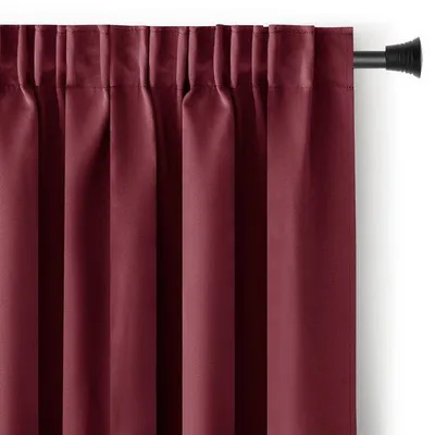 Zdjęcie produktu dla Zasłona zaciemniająca, kolor bordo, 140x245 cm - Zasłona zaciemniająca z taśmą marszczącą - Nieprzezroczysta dekoracja okienna do domu, sypialni, salonu