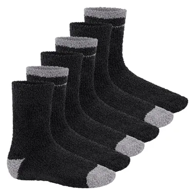 Produktbild von Footstar Damen & Herren Plüsch Stoppersocken mit ABS (6 Paar) - Schwarz Mix 43-46