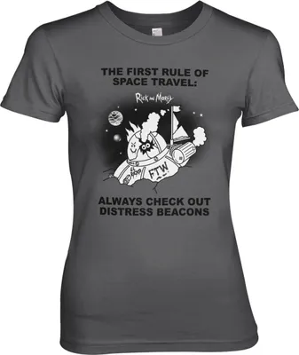 Produktbild von Rick And Morty - Distressed Beacons Girly Tee - Medium - DarkGrey