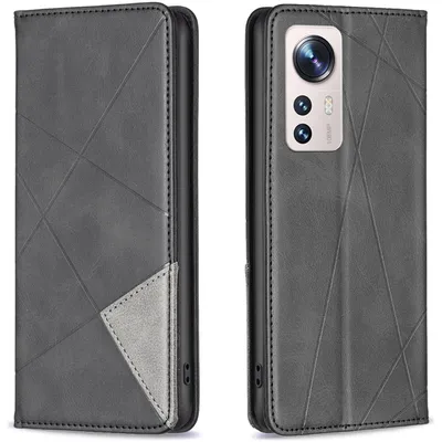Produktbild von Mobigear Rhombus slim  Xiaomi 12 Lite Hülle Klapphülle - Schwarz