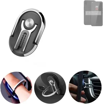 Produktbild von K-S-Trade 3in1 Smartphone-Ring Handy-Ring kompatibel mit Volla Phone 22 Fingerhalterung  Handyring Tischständer Lüftungsgitter-Halterung Tisch