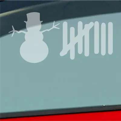 Produktbild von Auto Aufkleber Strichliste Liste Schnee Winter Snowman 15x8 cm Milchglas Sticker Heckscheibenaufkleber