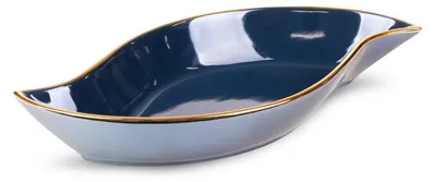 Zdjęcie produktu dla Patera dekoracyjna ceramiczna MORA granatowa 31x17 cm