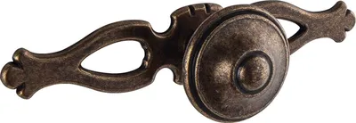 Produktbild von Knopf Flores mit Platte Breite 108 mm, Tiefe 31 mm, ZN altmessing brüniert