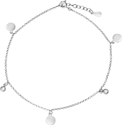 Produktbild von V Fußkette 925/- Sterling Silber 23+2cm weiß Zirkonia 352200002