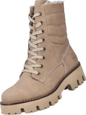 A single beige boot is shown against a white background.
