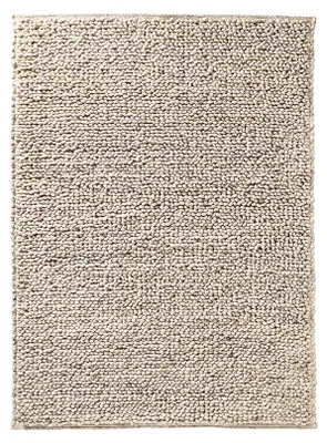 Image de Tapis en laine Schurwoll, à motifs en spirales, couleur blanc naturel, dimensions 200 x 300 cm