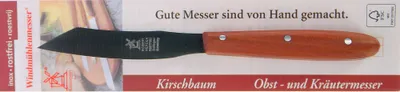 Produktbild von Herder Windmühlenmesser Mini-Yatagan Handarbeit Kirschbaumgriff Obst u. Kräutermesser