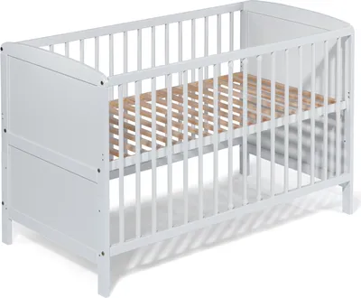 Produktbild von Babybett Gitterbett "NELE" weiss umbaubar zum Juniorbett