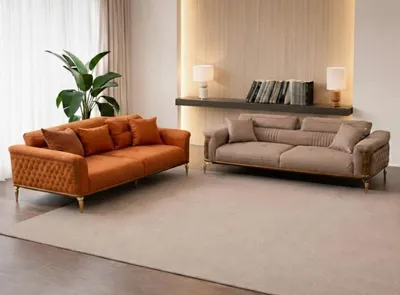Immagine prodotto di Set da salotto moderno multicolore: divano di design comodo in tessuto