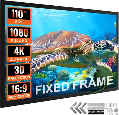 Obrázek produktu pro Projekční plátno VEVOR 257 cm x 150 cm, úhlopříčka projekčního plátna 279 cm, stropní držák plátna z PVC, projekční plocha o hmotnosti 15 kg, úhel pohledu 160°, pro venkovní aktivity