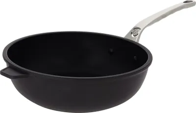 Produktbild von De Buyer 8304.24 Sautepan Fonte Aluminium 24CM Bratpfanne, 24 cm max. Durchmesser, Gusseisen/Gussaluminium, Induktionsherd-geeignet, Antihaftbeschichtung