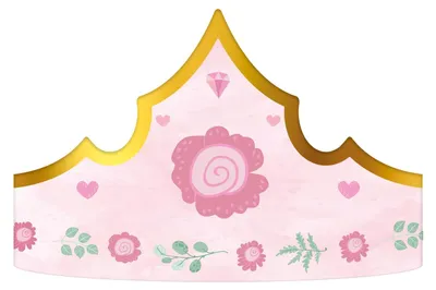 6 Prinzessinnen-Kronen aus Papier, rosa, für Kindergeburtstag