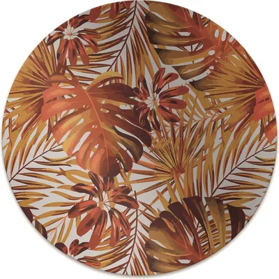 Produktbild von Rundmatte - Stuhlunterlage Bürostuhlunterlage - Rund Ø 100 cm - Bodenmatte - Fußmatte - Feuerblätter