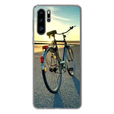 Produktbild von MuchoWow® Handyhülle Schutzhülle Hülle für Huawei P30 Pro Nordsee - Fahrrad - Sonnenuntergang Silikon Softcase Handy Hülle - Schutzdeckel
