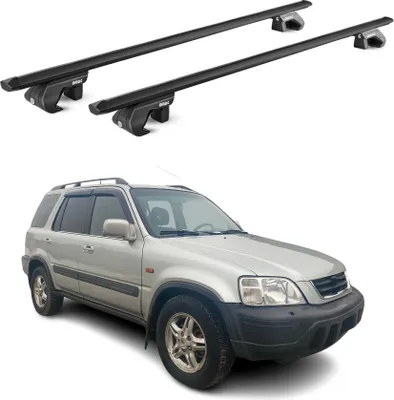 Image de Barres de toit transversales pour Honda CR-V RD 1996-2002 Alu Noir 2 pièces ABE