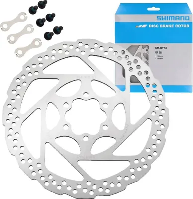 Productafbeelding van SHIMANO remschijf RT56, 160mm, 6 bouten, zilver