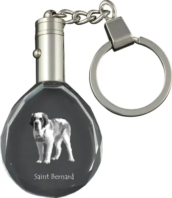 Produktbild von St. Bernhardshund, Bernhardiner - Anhänger mit einem Foto eines Hundes, Schlüsselanhänger aus Kristall in einer Geschenkbox, ein einzigartiges Geschenk von Art-Dog