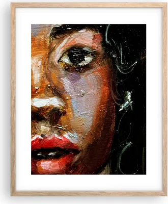 Produktbild von Gerahmtes Poster - Rahmen in heller Eiche - Pastos Porträt afrikanisch - 40x50 cm - Wand Bild - Wanddeko - Wandbilder - Kunstposter - Wandposter - Bilderrahmen - Bilder - Kunstdruck - P2NPA40x50-4674