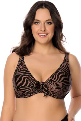 Produktbild von Vivisence bikini bh dame 3203 bademode soft cups gestreift, braun-schwarz, 85e