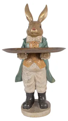 Produktbild von Clayre & Eef Dekorationsfigur Kaninchen 20x23x46 cm Goldfarbig Kunststoff