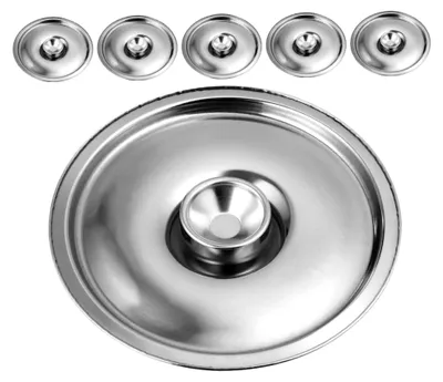 Produktbild von 6 Stück Topfdeckel aus Edelstahl für kleine Töpfe und Pfannen, wiederverwendbar mit Griff, platzsparend und spritzverhindernd