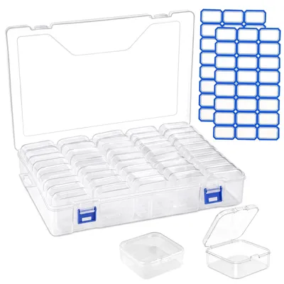 Aufbewahrungsboxen 45er Set, 5,5x5,5x2 cm, transparent