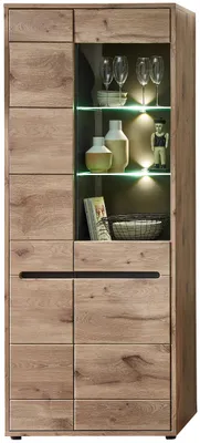Wohnwand Wohnzimmerschrank BELLANO HH80 Viking Oak Nature mit LED