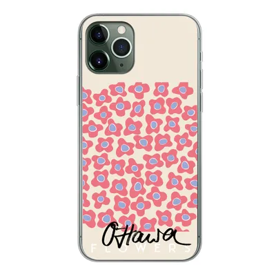 Produktbild von MuchoWow® Handyhülle Schutzhülle Hülle für iPhone 11 Pro Blume - Muster - Rosa Silikon Softcase Handy Hülle - Handy