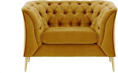 Zdjęcie produktu dla Fotel Chesterfield Modern-Velluto 8-złoty - metal