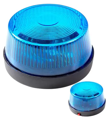 Produktbild von BLAU BLINKENDES WARNLICHT MIT SIRENE 7x4 cm | Für Kostüme, Party, Spieldekoration