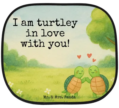 Produktbild von Mr. & Mrs. Panda Sonnenschutz für Auto Schildkröten Paar Design - Weiß - Geschenk, Sonnenblende, Valentinstag, Autoscheiben, Hochzeitstag, Frauen, blendschutz, Freundin